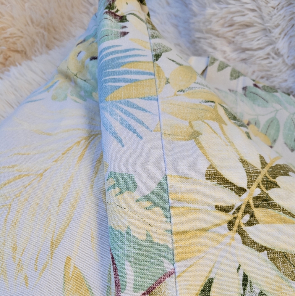 LEGACY Queen Duvet & shams green yellow palm leaf cotton Bedding Neiman … - Picture 7 of 16